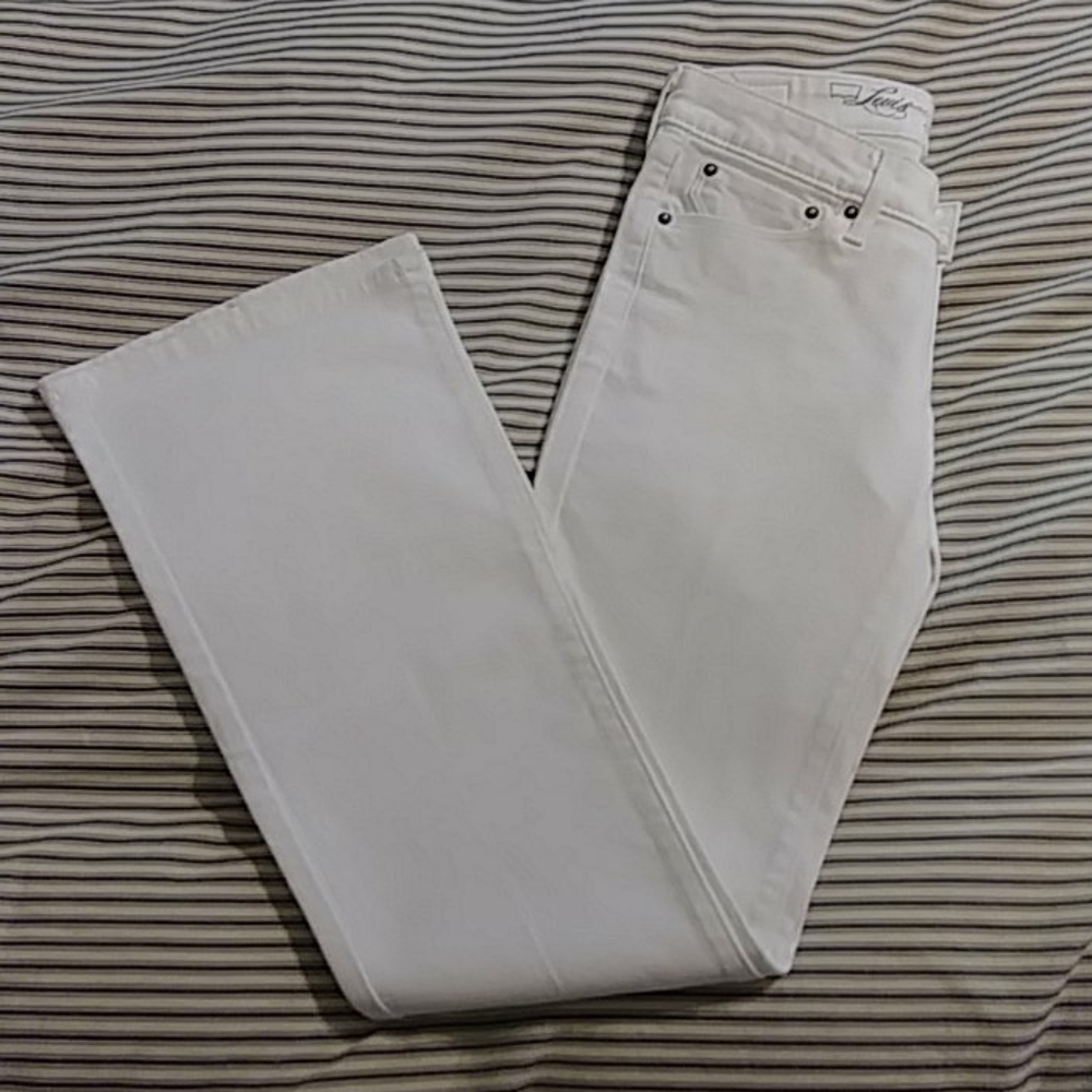 White flared jeans